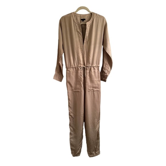 Atm Anthony Thomas Melillo Micro Twill Jogger Jumpsuit in Willow Bark - Picture 3 of 13
